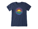 Life is Good Women's Crusher Lite Tee - Tie Dye Sunset Burst