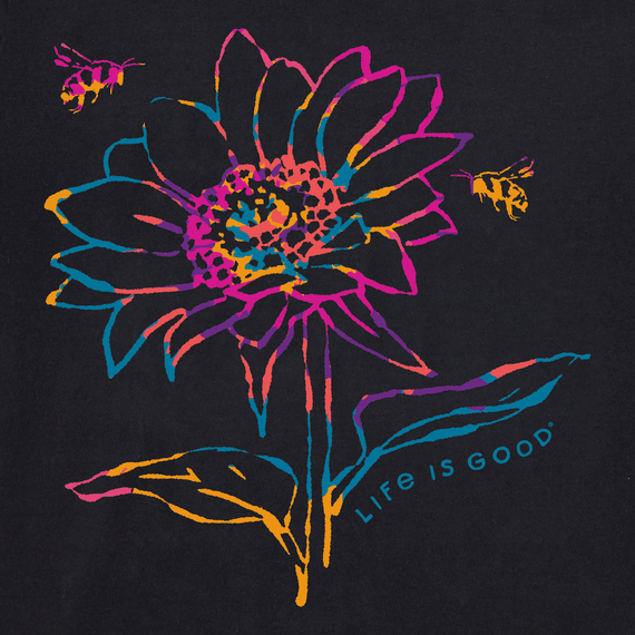 Life is Good Women's Crusher Tee - Tie Dye Sunflower Bees
