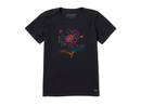Life is Good Women's Crusher Tee - Tie Dye Sunflower Bees