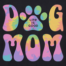 Life is Good Women's Crusher Vee - Groovy Tie Dye Dog Mom