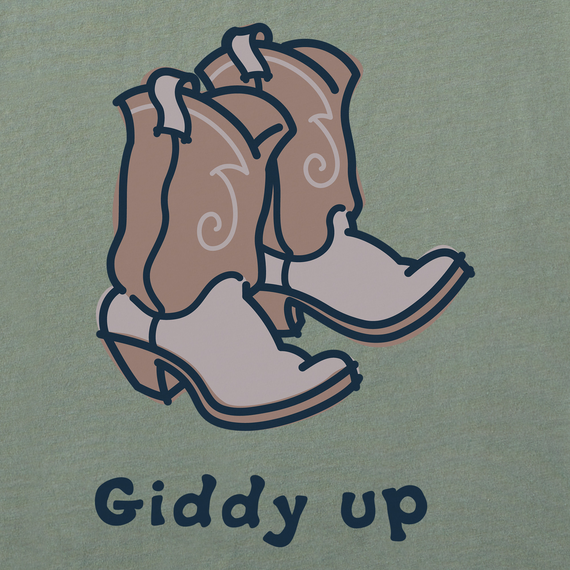 Life is Good Men's Crusher Tee - Giddy Up Cowboy Boots