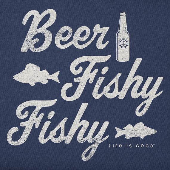 Life is Good Men's Crusher Tee - Beer Fishy Fishy