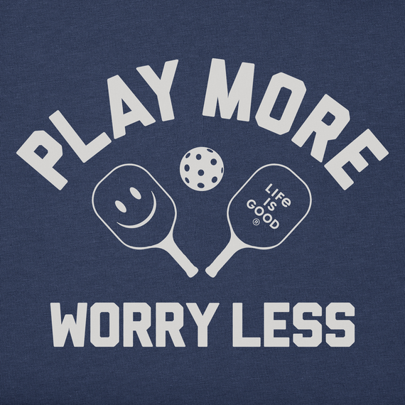 Life is Good Men's Crusher Tee - Play More Worry Less Pickleball