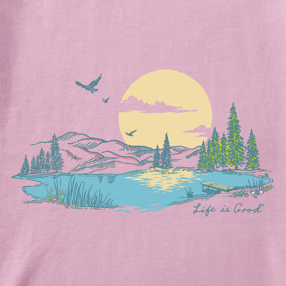 Life is Good Women's Crusher Tee - Fineline Peaceful Lake