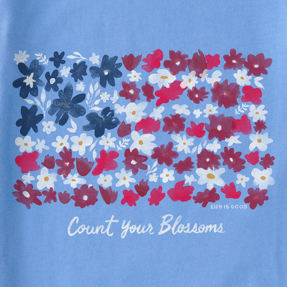 Life is Good Women's Crusher Tee - Count your Blossoms USA Flag