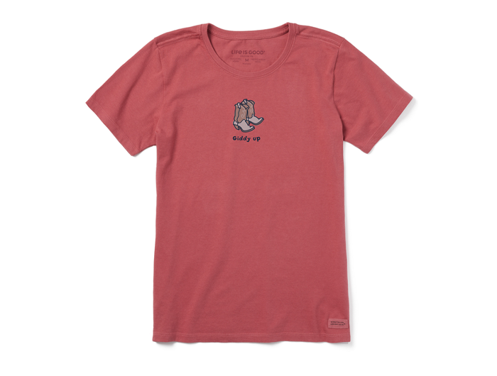 Life is Good Women's Crusher Tee - Giddy Up Cowboy Boots