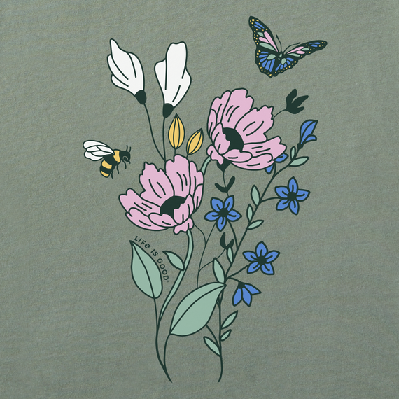 Life is Good Women's Crusher Tee - Wildflowers Bouquet