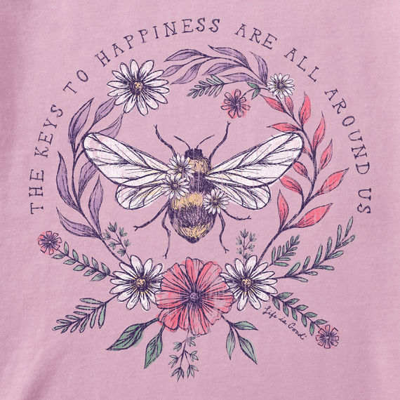 Life is Good Women's Crusher Tee - Dreamy Bee Happiness All Around