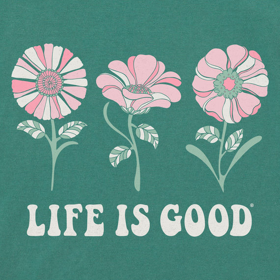 Life is Good Women's Crusher Tee - 3 Groovy Flowers