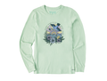 Life is Good Women's Long Sleeve Crusher Tee - Dreamy Floral Bird Sunrise Best Things