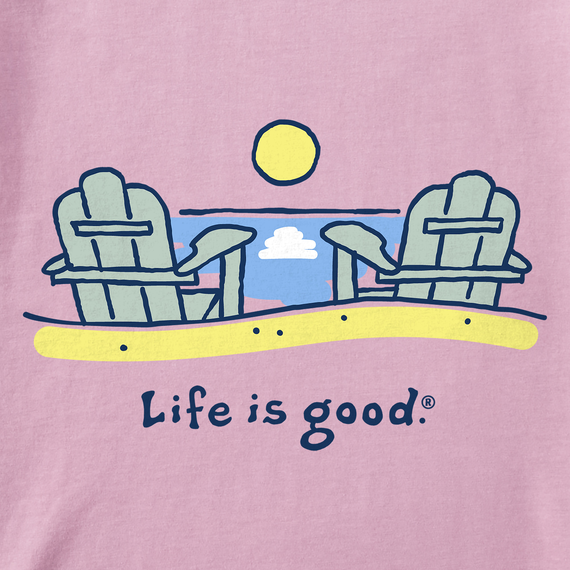 Life is Good Women's Crusher Vee - Beach Adirondacks