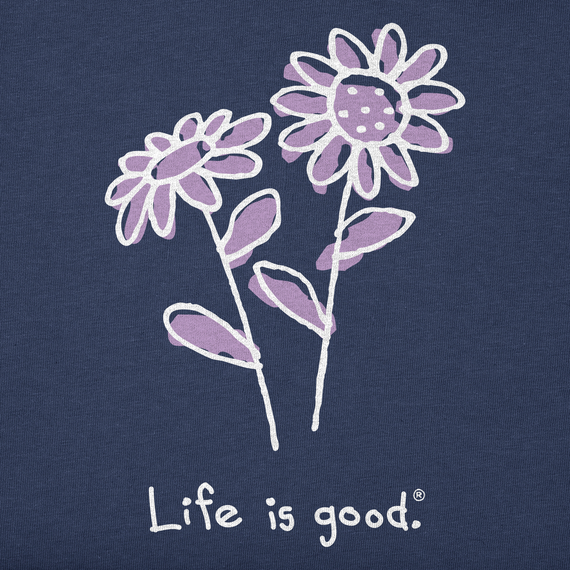 Life is Good Women's Crusher Vee - Quirky Daisies