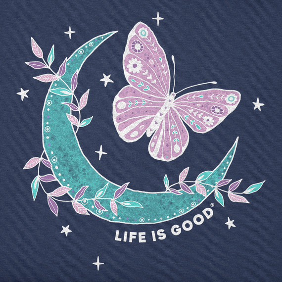 Life is Good Women's Crusher Vee - Celestial Butterfly Moon