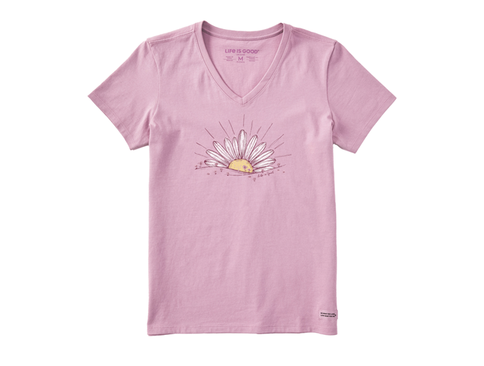 Life is Good Women's Crusher Vee - Dreamy Sunrise Daisy