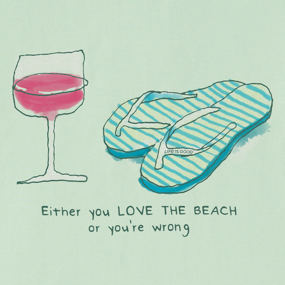 Life is Good Women's Crusher Vee - Love the Beach