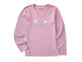 Life is Good Women's Long Sleeve Crusher Vee - Sea Life and Shells