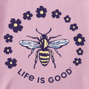 Life is Good Women's Long Sleeve Crusher Vee - Flower Bee Circle