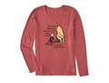 Life is Good Women's Long Sleeve Crusher Vee - Winnie & P Good Mood