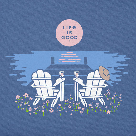 Life is Good Women's Long Sleeve Crusher Vee - Clean Adirondack Dock