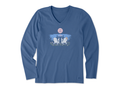 Life is Good Women's Long Sleeve Crusher Vee - Clean Adirondack Dock