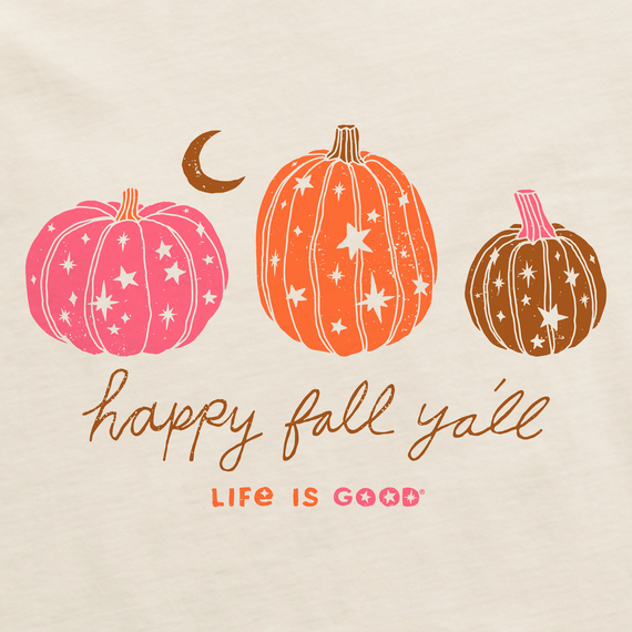 Life is Good Women's Long Sleeve Crusher Vee - Celestial Pumpkins