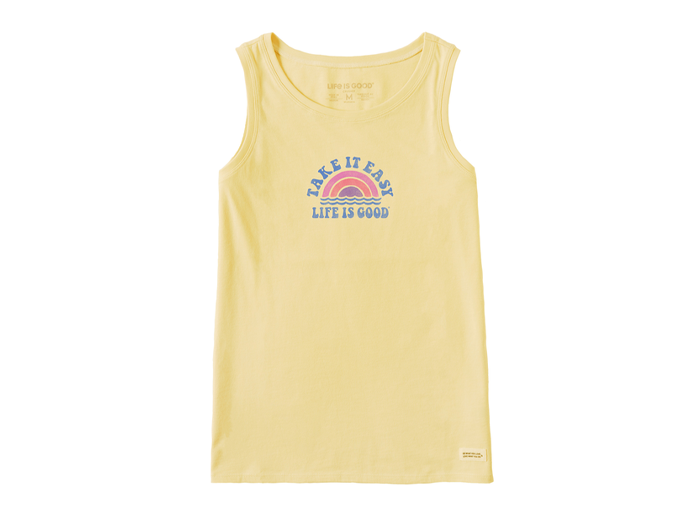 Life is Good Women's Crusher Tank - Take It Easy Rainbow Waves