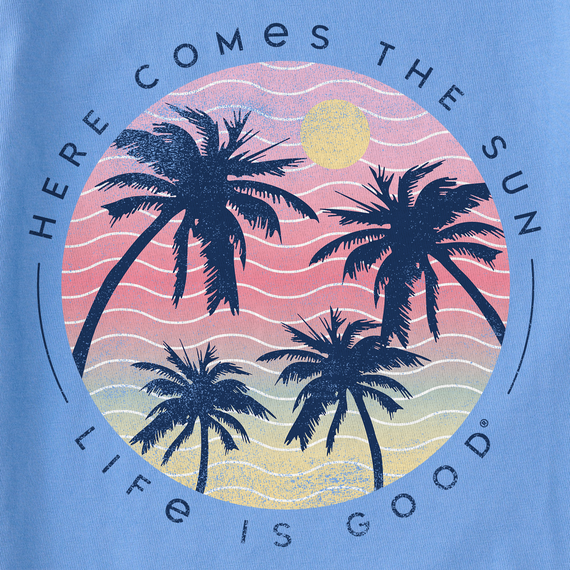 Life is Good Women's Crusher Tank - Here Comes the Sun Palms