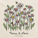 Life is Good Women's Crusher Lite Tee - Realaxed Peace and Love Daisy Bee