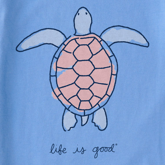 Life is Good Women's Crusher Lite Tee - Watercolor Turtle