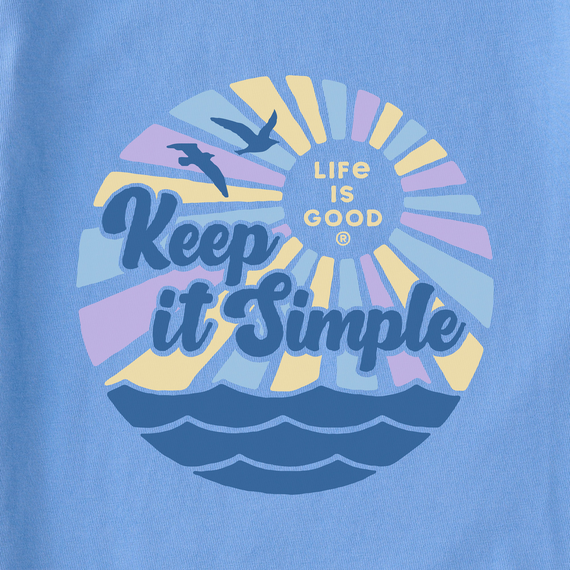 Life is Good Women's Long Sleeve Crusher Lite Tee - Groovy Keep it Simple Sun &amp; Sea