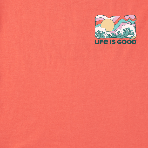 Life is Good Women's Long Sleeve Crusher Lite Tee - Groovy Happiness Wave