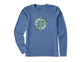 Life is Good Women's Long Sleeve Crusher Lite Tee - Washy Floral Compass Richer