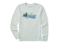 Life is Good Women's Long Sleeve Crusher Lite Tee - Fineline Mountain Lake