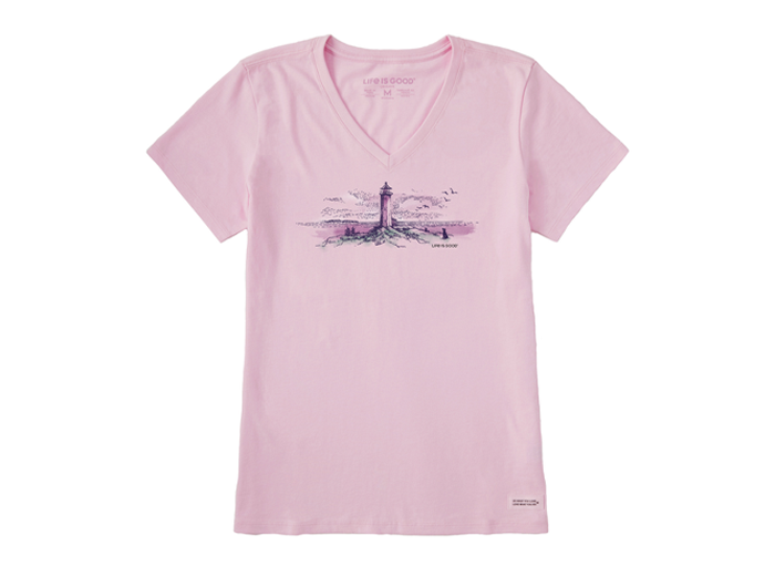 Life Is Good Women's Crusher Lite Vee - Storybook Lighthouse Vista