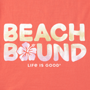 Life Is Good Women's Crusher Lite Vee - Wordsmith Beach Bound Hibiscus