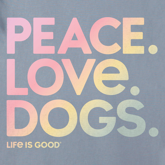 Life is Good Women's Long Sleeve Crusher Lite Vee - Peace Love Dogs