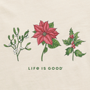 Life is Good Women's Long Sleeve Crusher Lite Vee - Holiday Flowers