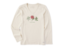 Life is Good Women's Long Sleeve Crusher Lite Vee - Holiday Flowers