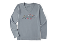 Life is Good Women's Long Sleeve Crusher Lite Vee - Dreamy Three Birds