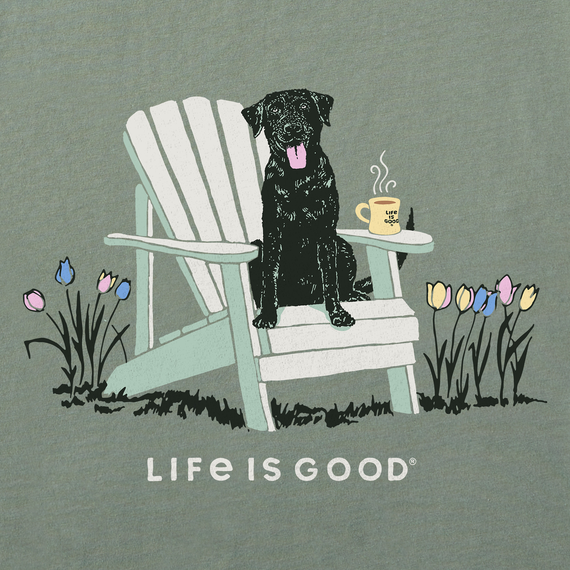 Life is Good Women's Long Sleeve Hooded Crusher Lite Tee - Black Lab Adirondack