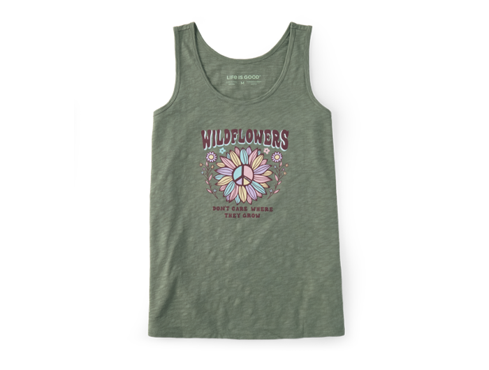 Life is Good Women's Textured Slub Tank - Wildflowers Can Where They Grow