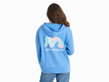 Life is Good Women's Simply True Fleece Zip Hoodie - Sunset Wave LIG