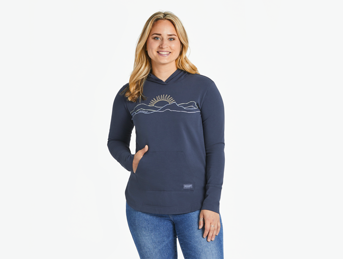 Life is Good Women's Crusher-Flex Hoodie Tunic - Freehand Mountain Sun