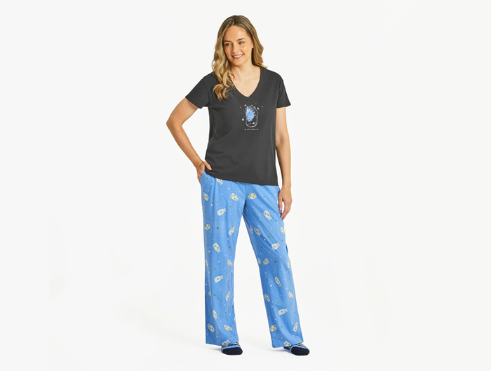 Life is Good Women's Snuggle Up Sleep Pant - Firefly Jar Pattern