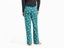Life is Good Women's Snuggle Up Sleep Pant - Holiday Paw Pattern