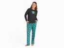 Life is Good Women's Snuggle Up Sleep Pant - Holiday Paw Pattern