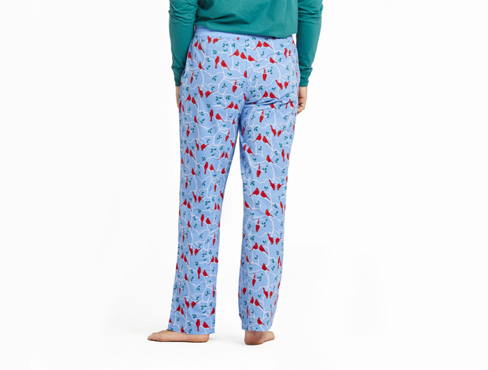 Life is Good Women's Snuggle Up Sleep Pant - Cardinal Branch Pattern