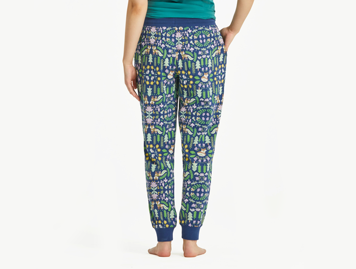 Life is Good Women's Snuggle Up Sleep Jogger - Fox Pattern