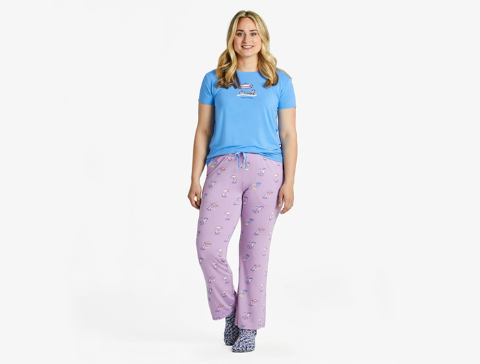 Life is Good Women's Lightweight Sleep Pant - Beach Life Pattern