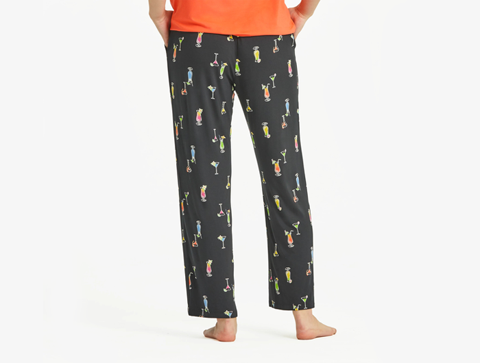 Life is Good Women's Lightweight Sleep Pant - Martini and Cocktail Pattern